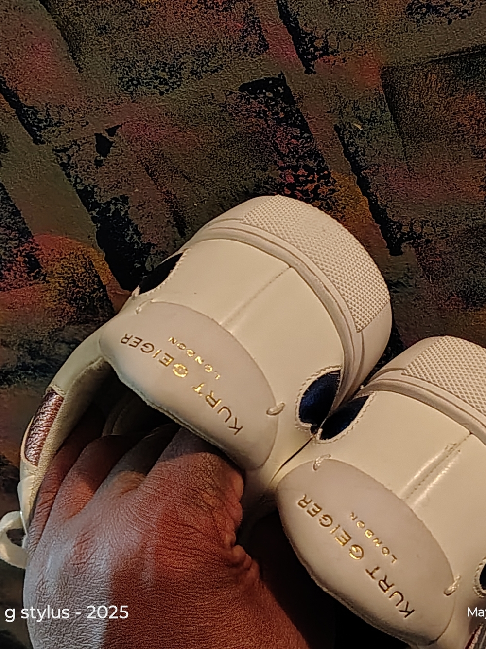 😎🔥🔥 KURT GEIGER - White Leather Sneakers with Metallic Leather Hearts 🌈 - Picture 14 of 15